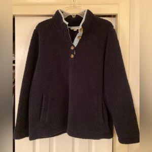 Boden thick fleece quarter button pull-over